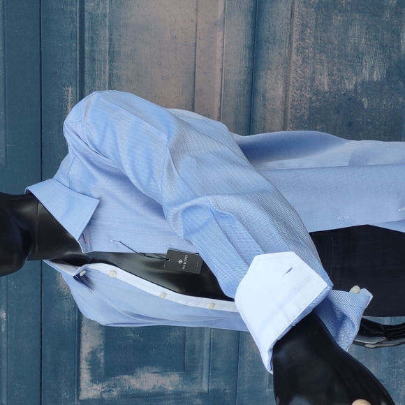 Paul Betenly Men's Classic Fit Lt. Blue Luxury dDess Shirt - Picture 3 of 17